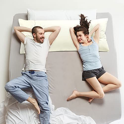 【匿名配送】 50x120cm_クリーム uxcell 枕カバー マイクロファイバー ピローケース ロング 大きい 等身大 サテン織り 防臭 しわなし ホテル品