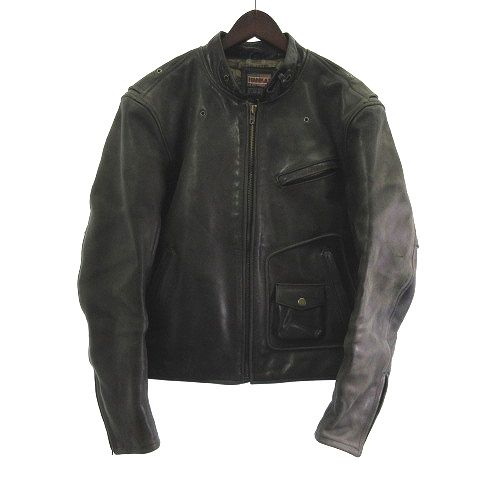 NANKAI ブラックレザージャケット XL ナンカイ NANKAI ライダースジャケット レザー ジップアップ ブラック