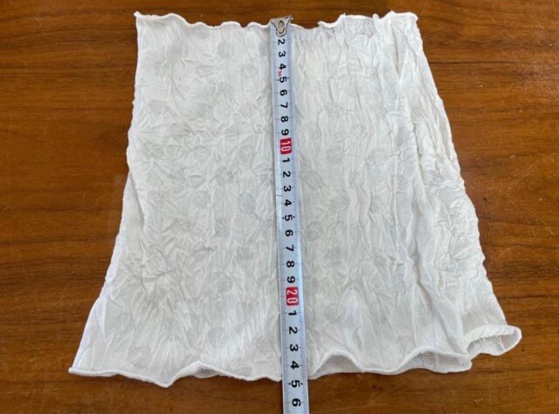 ホワイトドット&クシクシュシングルウェーブ手作りネックウォーマー  