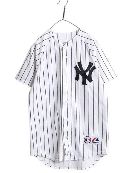 なクーポン配布中! ヤンキース ベースボール シャツ メンズ S | 古着 MLB オフィシャル マジェスティック 大リーグ ユニフォーム ゲームシャツ ジャージ