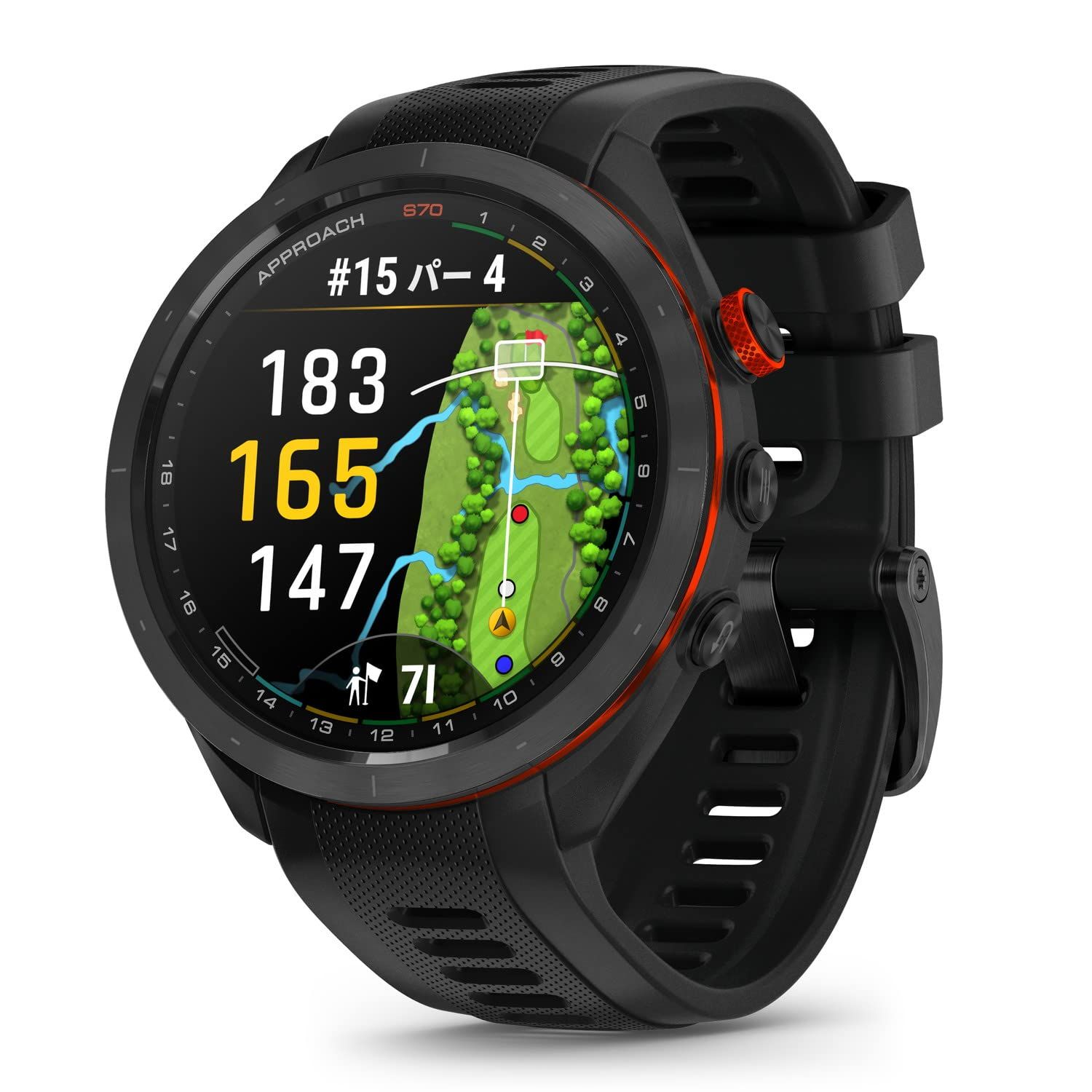 ガーミン GARMIN Approach S70 47mm Black AMOLED 有機EL ディスプレイ搭載 ゴルフウォッチ GPSマップ Suica対応 バーチャルキャディ 010-02746-22 日本