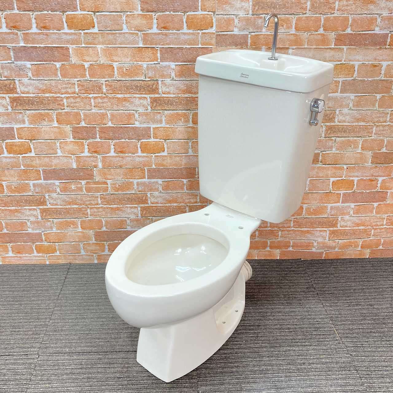 American Standard トイレ 洋式便器 壁排水 型番不明 タンク TF-4113T 一式セット アイボリー系 1E052006