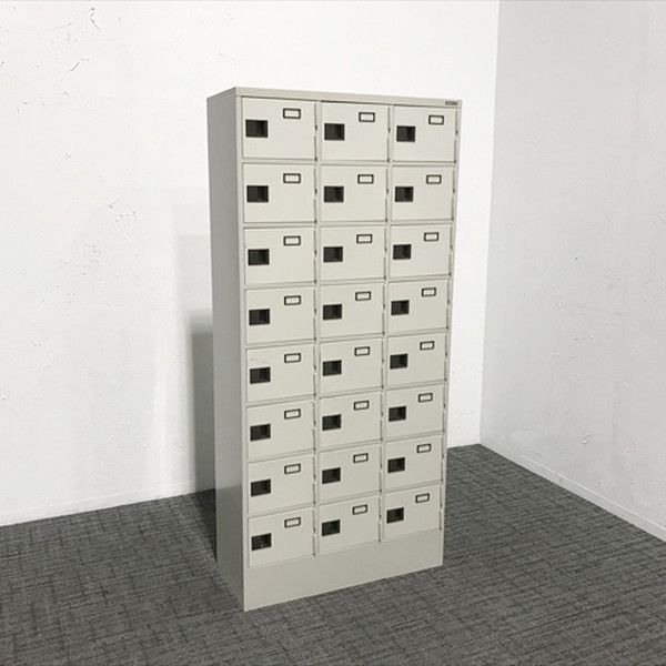 シューズロッカー 下駄箱 24人用 KOYO 扉付 ライトグレー