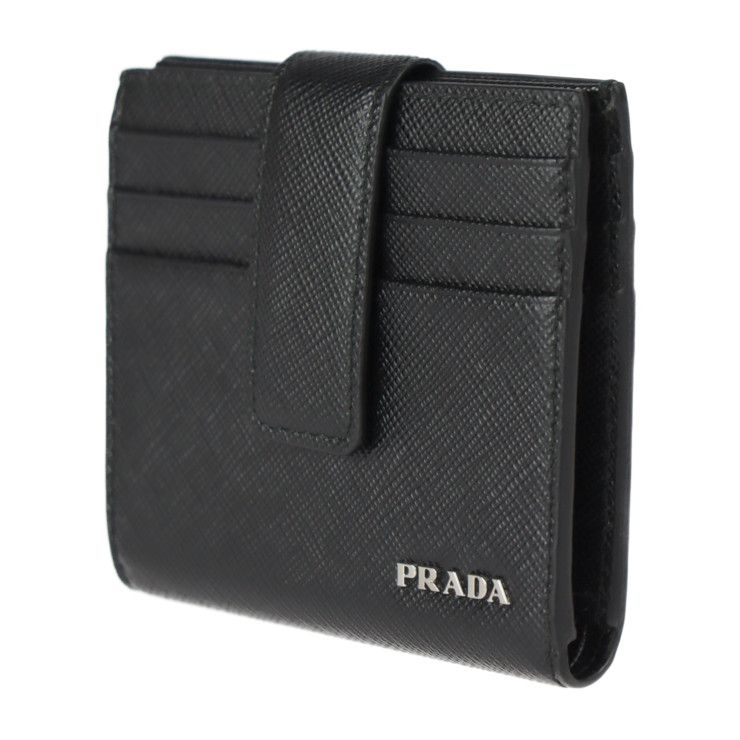 PRADA プラダ 二つ折り財布 2MC063 サフィアーノレザー NERO ブラック