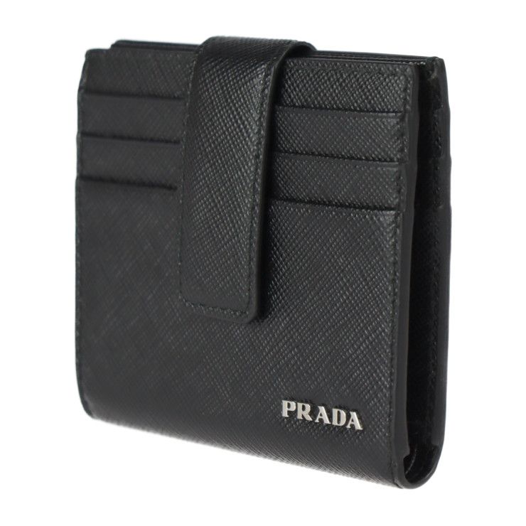 PRADA プラダ 二つ折り財布 2MC063 サフィアーノレザー NERO ブラック  