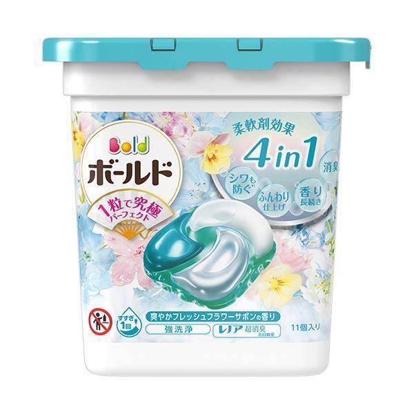 まとめ P＆Gボールド ジェルボール 4D 爽やかフレッシュフラワーサボンの香り 本体 1パック 11個 ×10セット