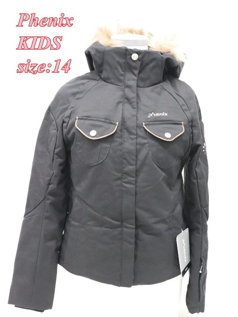 Phenix フェニックス ジュニア スキージャケット サイズ14 ブラック EJD6021 スポーツ キッズ R2509-227