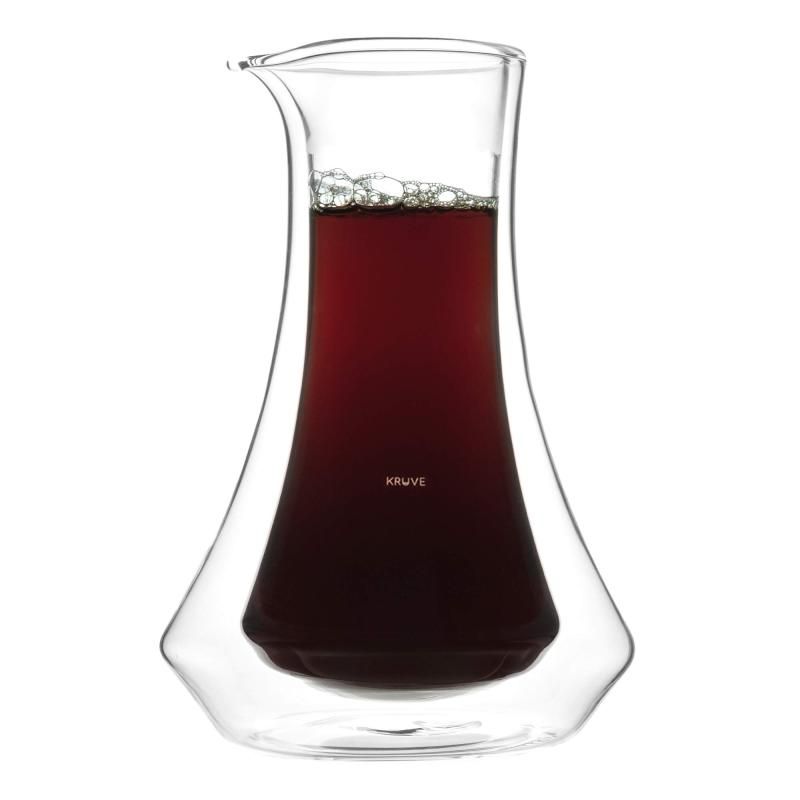 KRUVE EVOKEコーヒーカラフェ - エレガントな二重壁ガラスデザイン 20オンス 600ml の容量で完璧なコーヒーを淹れられます ゲストやコーヒー愛好家を楽しませるのに最適です コーヒーを熱