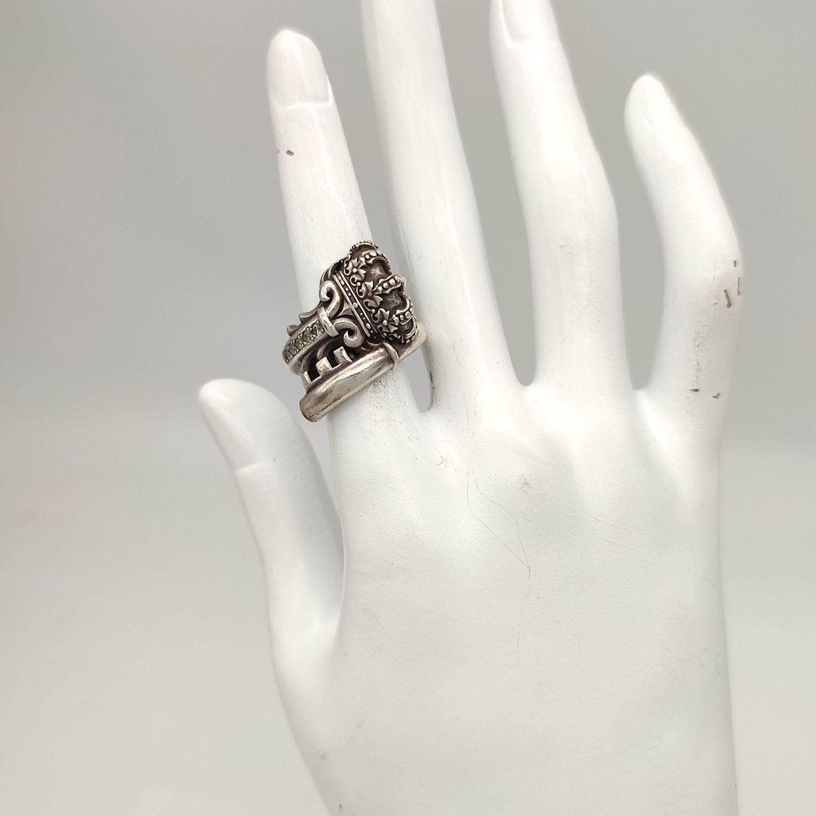 美品】Justin Davis J×U WRAPTURE クラウンキーモチーフリング SILVER 