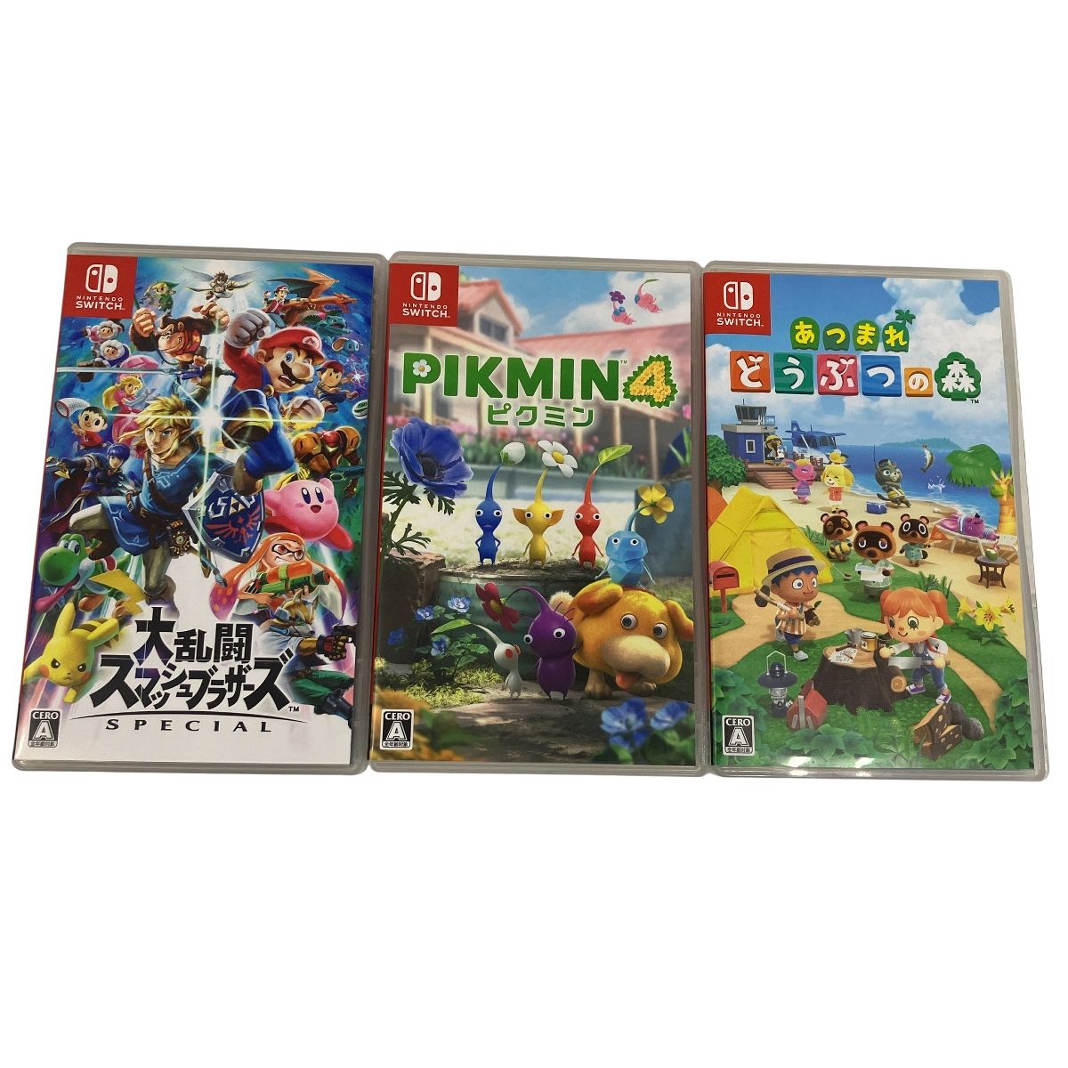 Switch スマブラ ピクミン4 どうぶつの森 ソフト3本セット 任天堂 家電 O10470954
