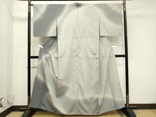 平和屋着物▽本塩沢 やまだ織 訪問着 染色作家 桐村博 単衣 霞文 正絹  