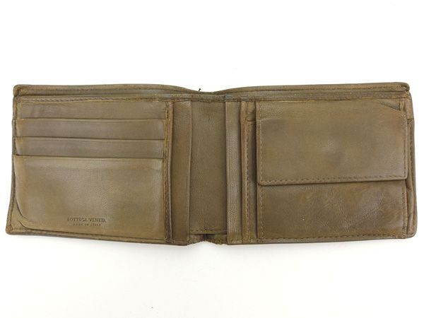 ボッテガヴェネタ イントレチャート レザー 二つ折り 財布 　ダークグレー BOTTEGA VENETA ボッテガ・ヴェネタ イントレチャート ターン