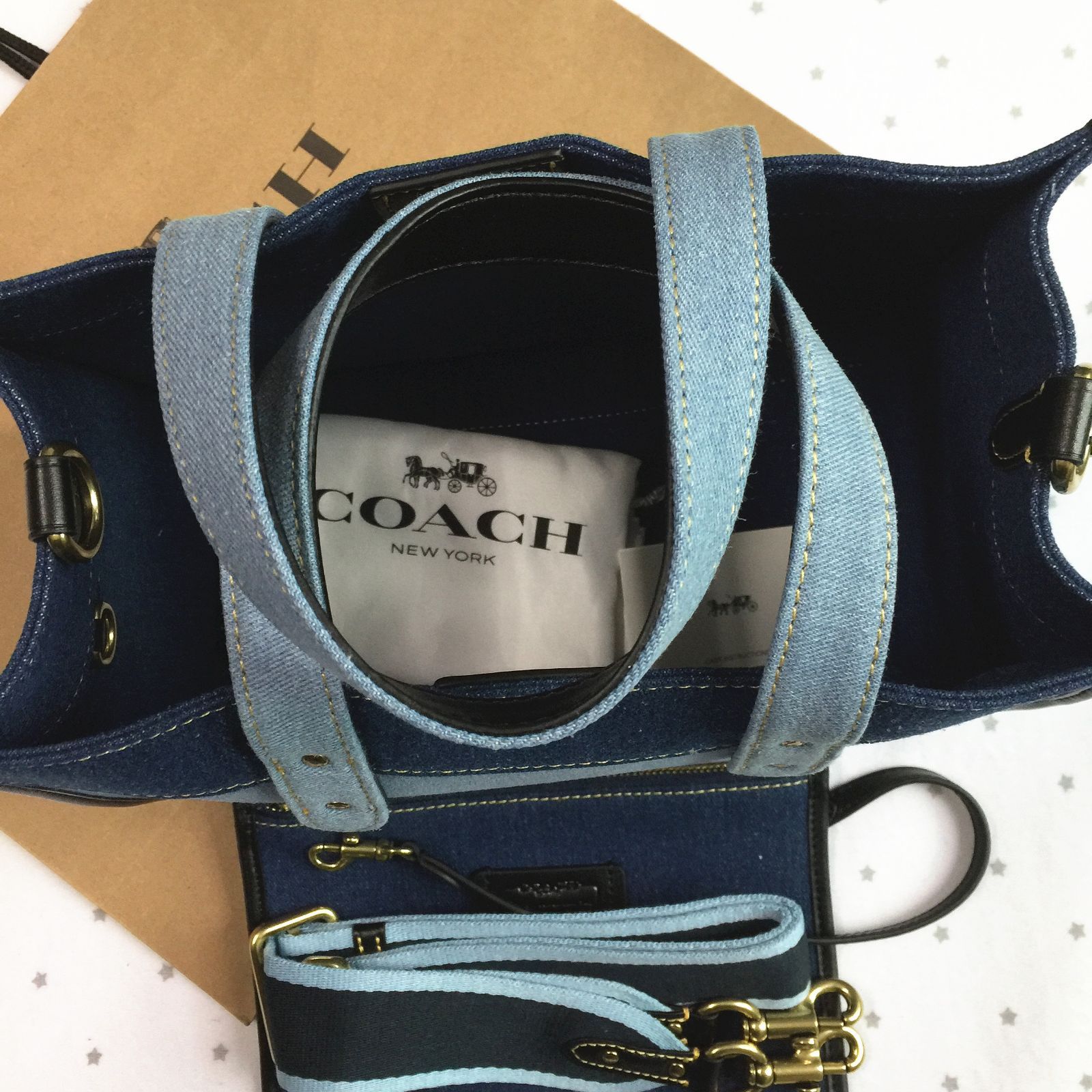 セール中】COACH コーチバッグ 89163 デニム ハンドバッグ ショルダー