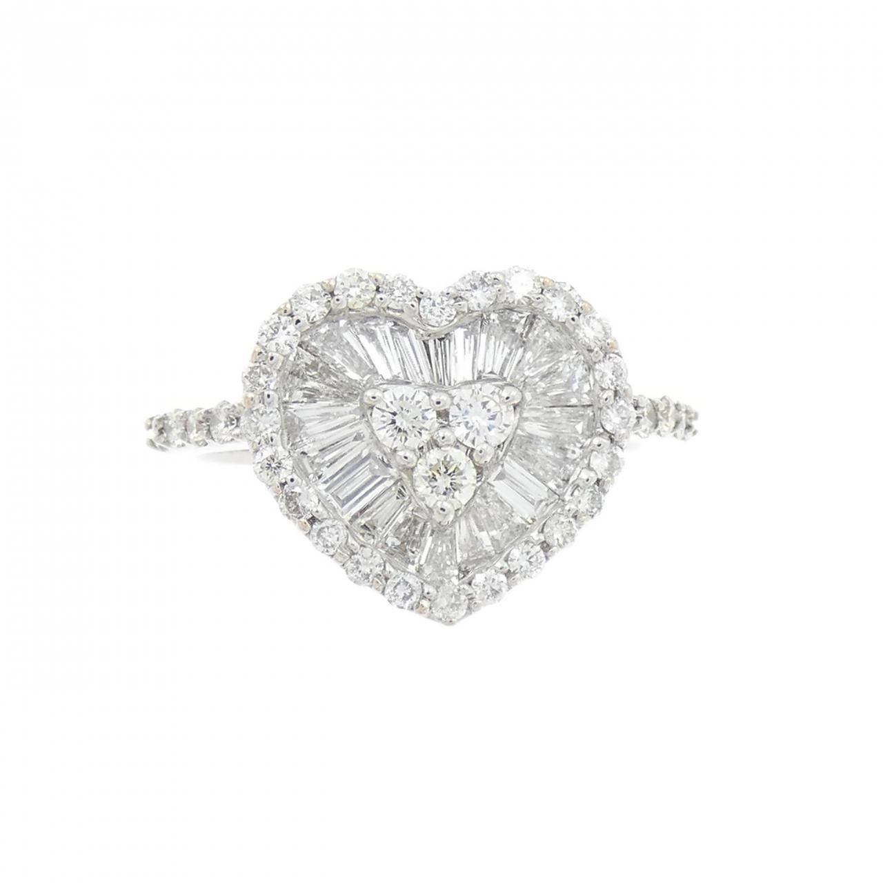 K18WG ハート❤ ダイヤモンド リング K18WG ハート ダイヤモンド リング 1.00CT - メルカリ