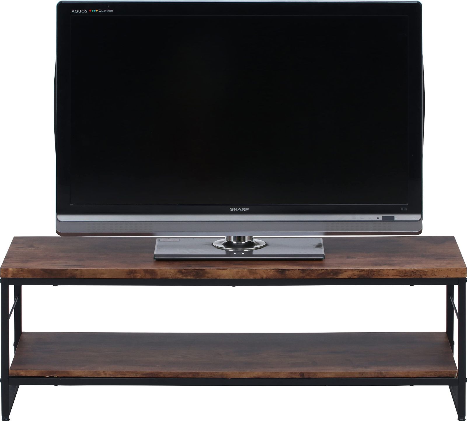 幅120×奥行40×高さ40cm 42型推奨 ブラウン ローボード 32型 ヴィンテージ風 テレビボード 収納棚 組立商品 テレビ台 ナビア 不二貿易 14646