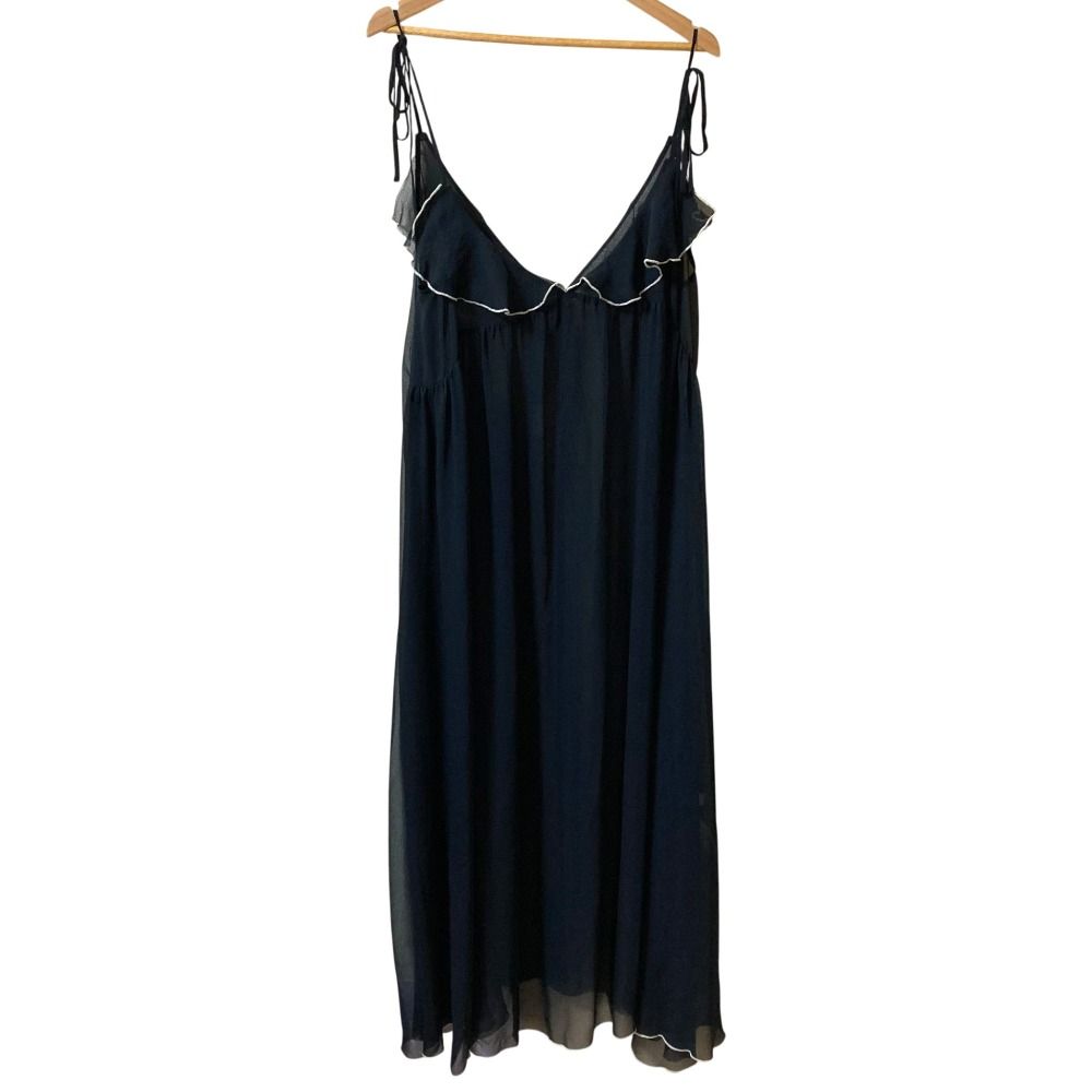 NOUNLESS ナウンレス Airy Sheer Loose Dress ワンピース 112410530300 サイズ1 ブラック レディース 古着