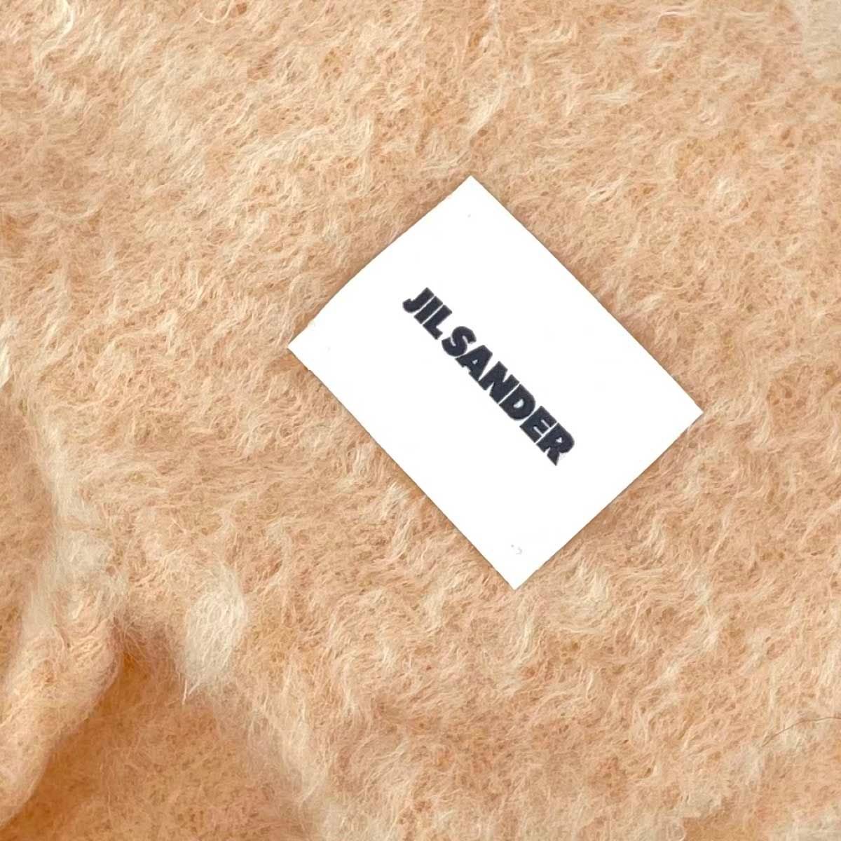 良好 JIL SANDER ジルサンダー マフラー ベージュ フリンジ モヘア 