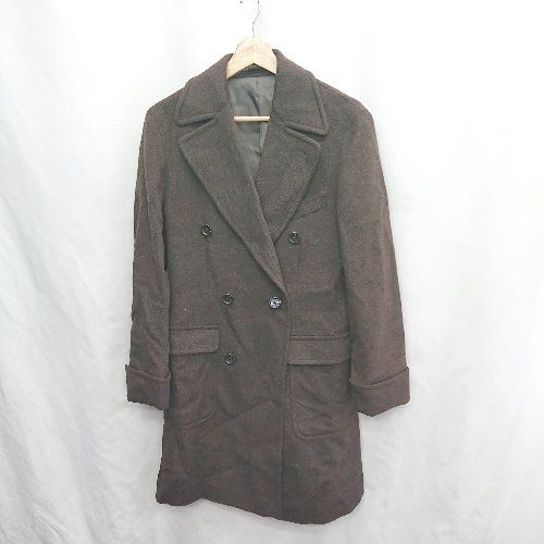 ⊇ ONLY ウール カシミヤ混合 長袖 ピーコート サイズM ブラウン レディース E 1502180080029