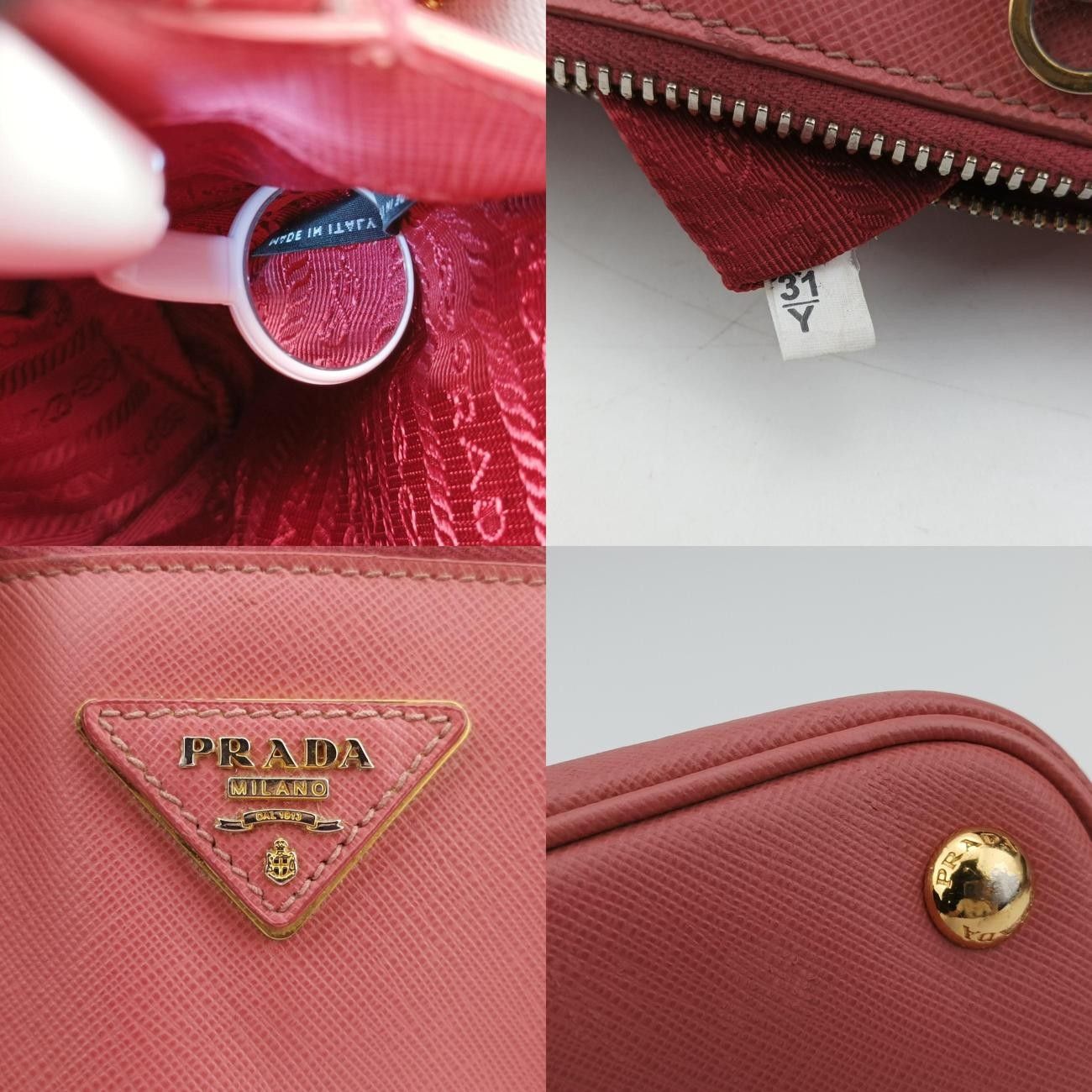 プラダPradaプロムナードピンクサフィアーノレザーBL083731