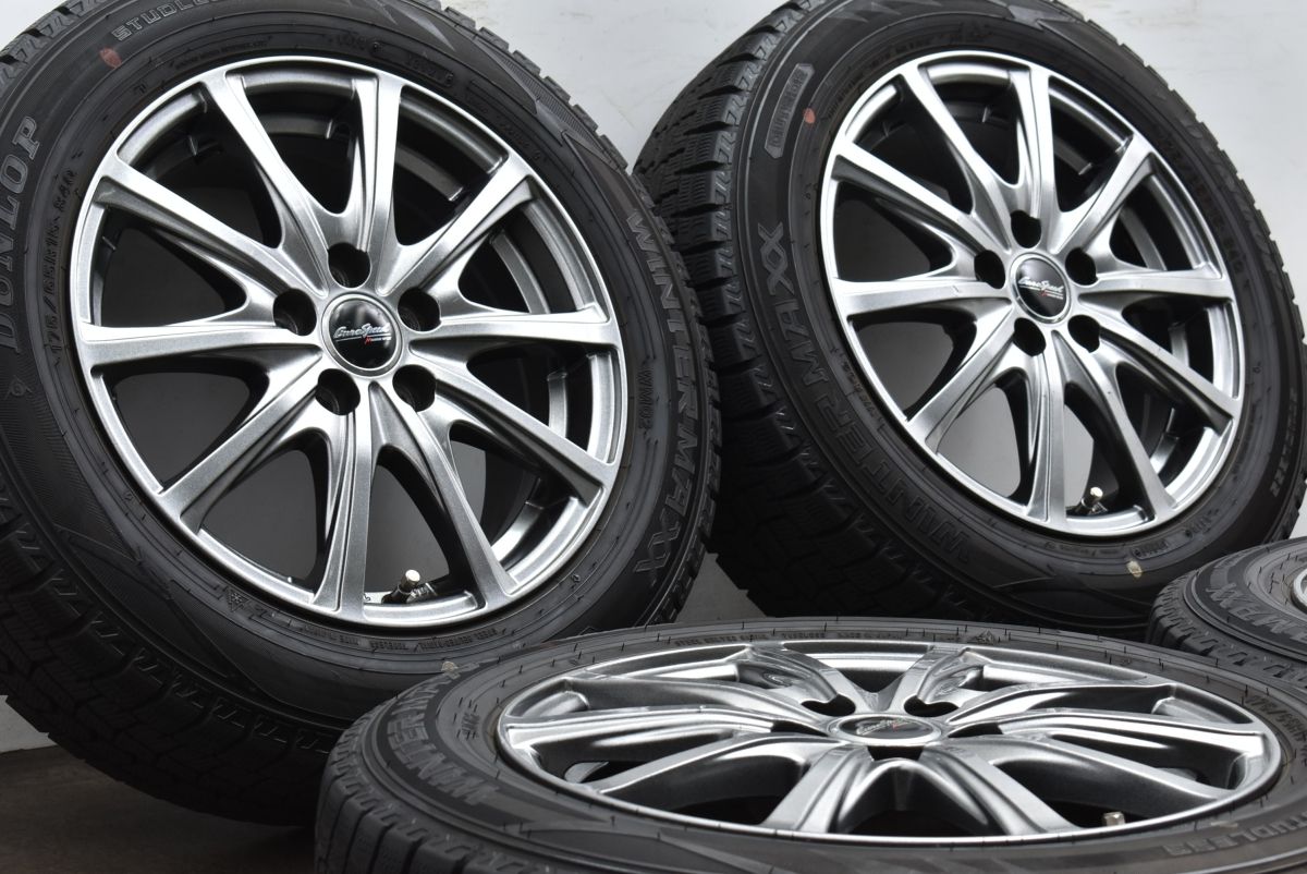 【バリ溝】ユーロスピード 15in 6J +45 PCD100 ダンロップ ウインターマックス2 WM02 175/65R15 ラクティス 10系 シエンタ トレジア