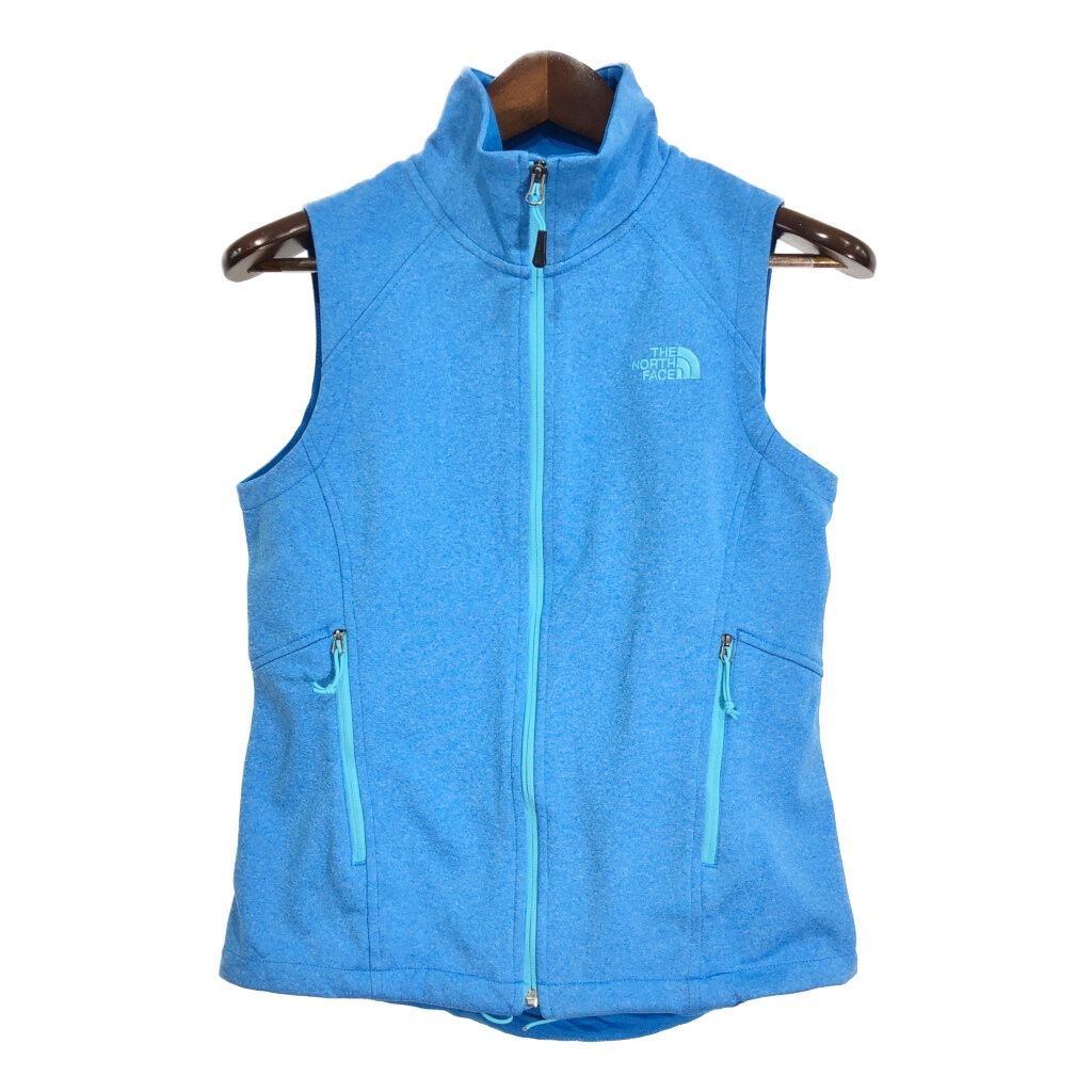 THE NORTH FACE - THE NORTH FACE ノースフェイス ソフトシェルベスト アウトドア ライトブルー (レディース S) 中古 古着 T0982 THE NORTH FACE ノースフェイス ソフトシェルベスト アウトドア