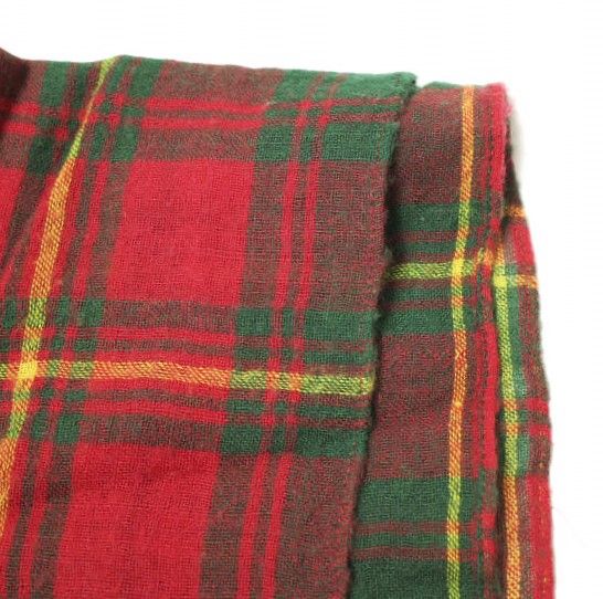 【最終価格】スナオクワハラ シャンピニオンプリント ストール sunaokuwahara スナオクワハラ タータンチェックフリンジ