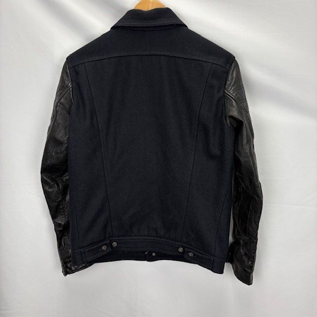 Diesel Industry COWレザースリーブ ウール混 トラッカージャケット 