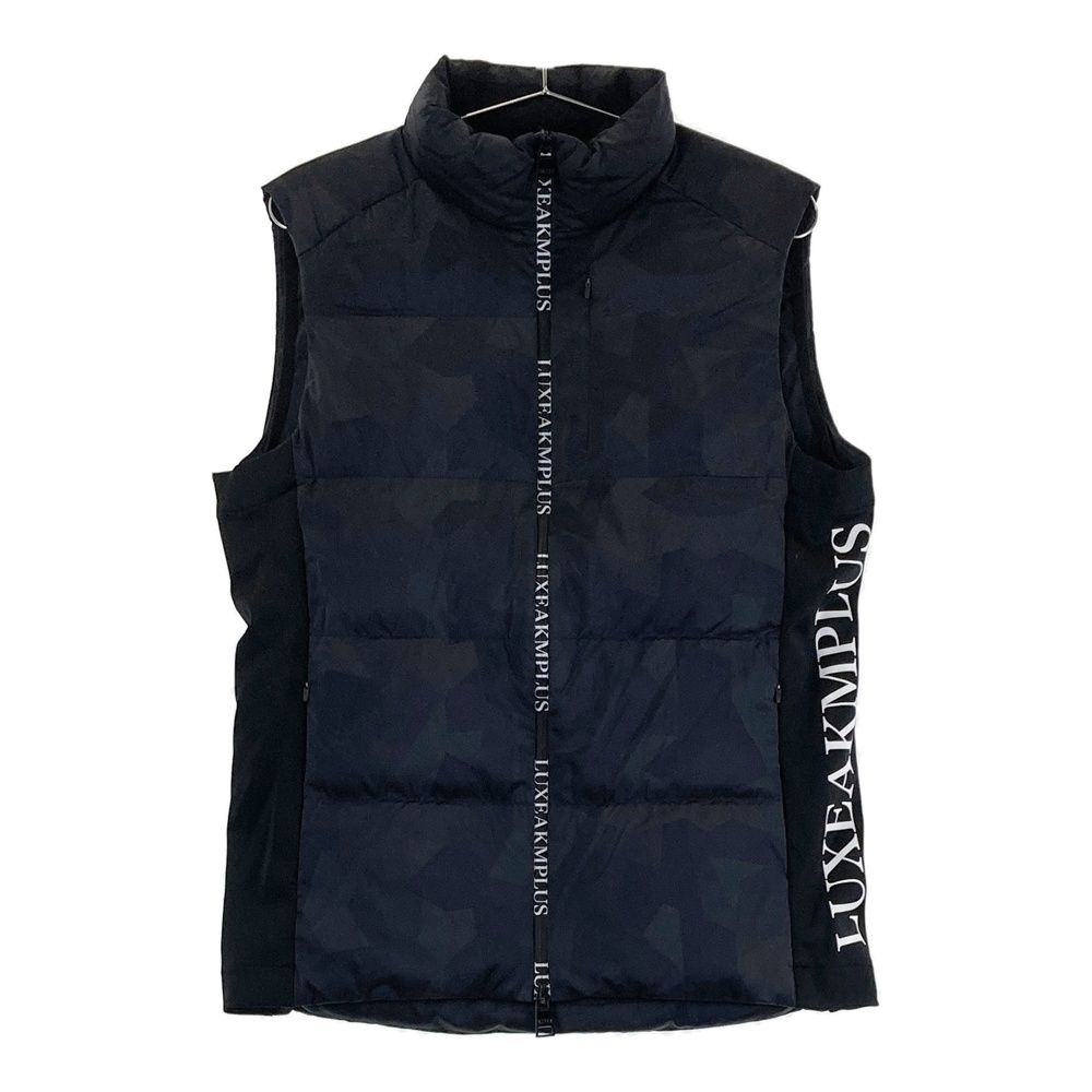 サイズ M LUXEAKMPLUS リュクスエイケイエムプラス 中綿ベスト カモフラ総柄 ブラック系 240101424674 ゴルフウェア メンズ ストスト