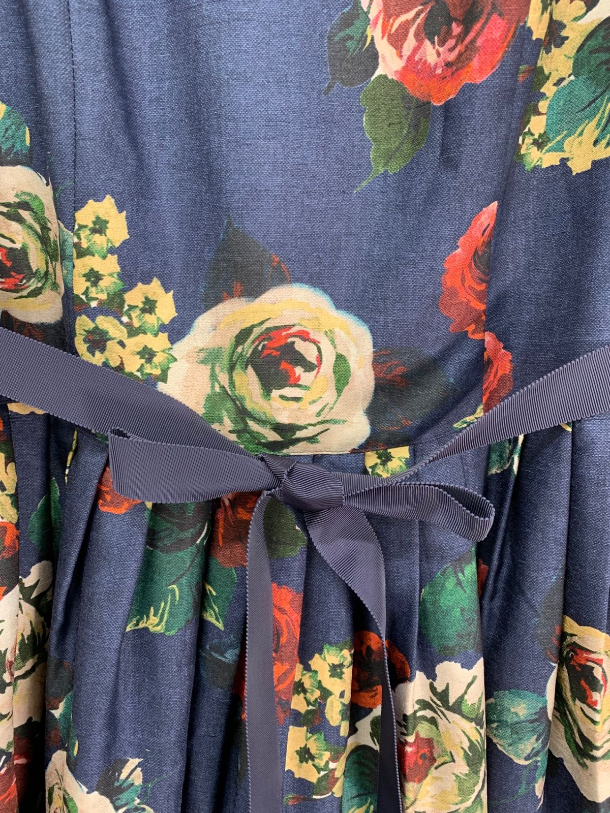 エムズグレイシー 多色フラワードレス 311513 ワンピース 36 ネイビー