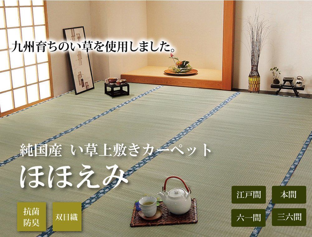 IKEHIKO イケヒコ 純国産 い草 上敷き カーペット 双目織 撥水 IKEHIKO イケヒコ 純国産 い草 上敷き カーペット 双目織 撥水
