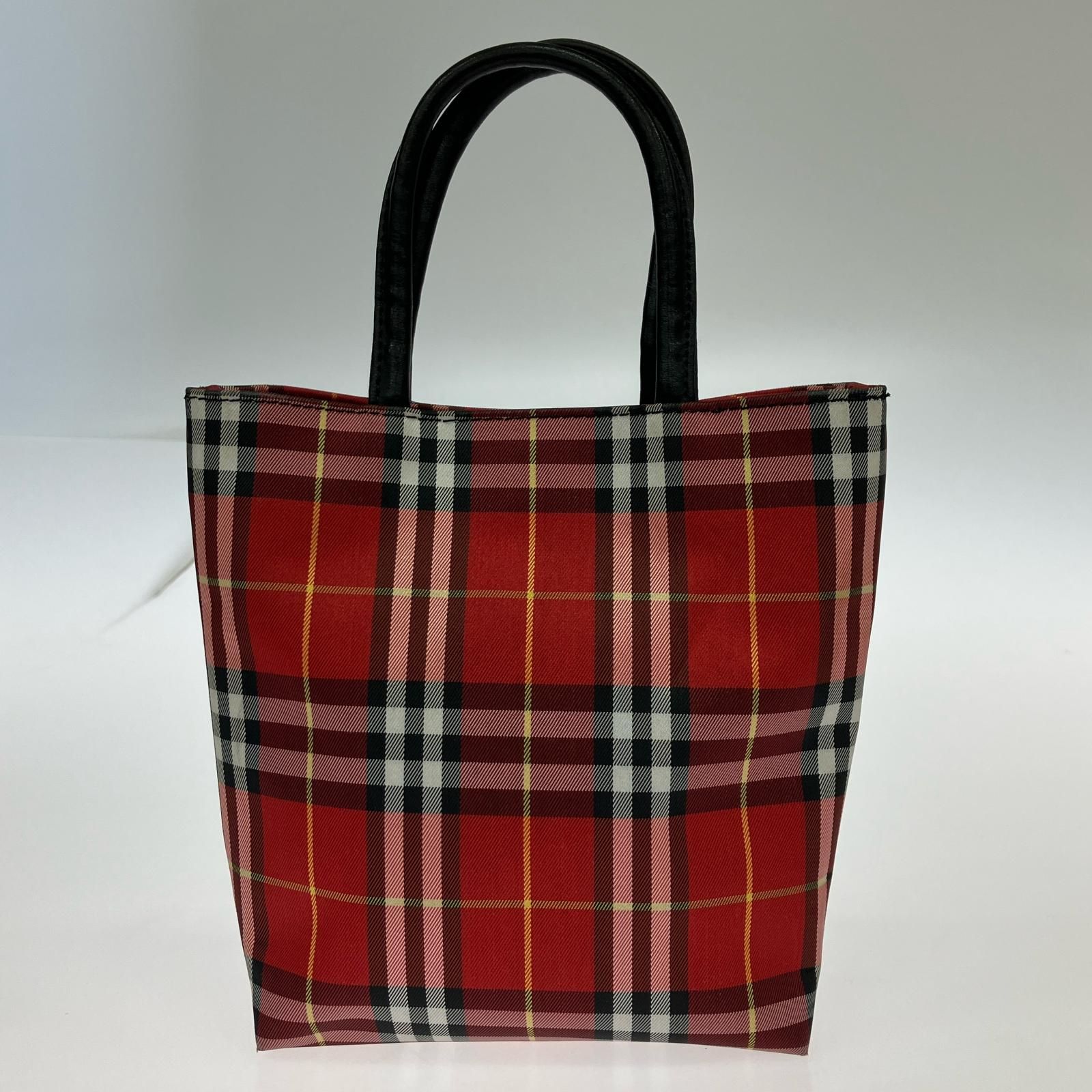 口コミ BURBERRY バーバリー チェック ミニハンドバッグ|レッド×ブラック 新作続々入荷。