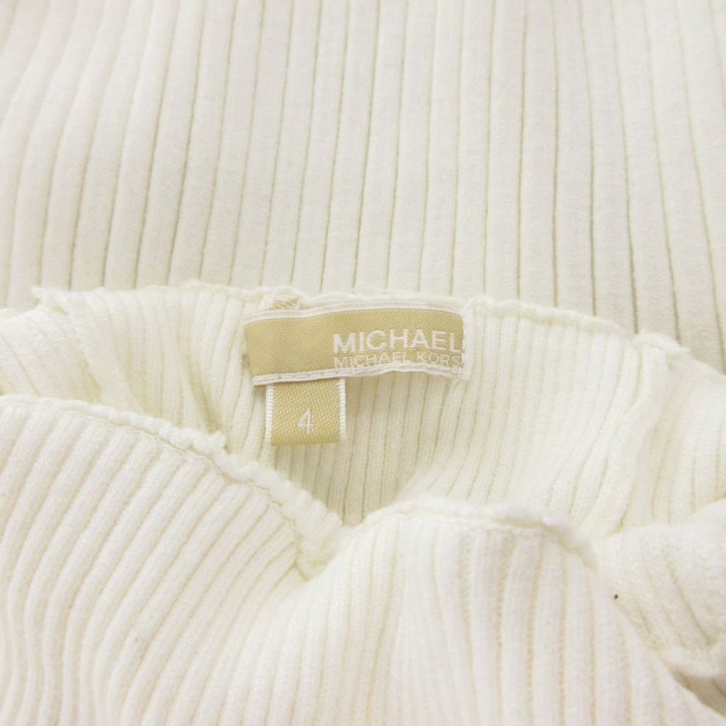 【a797】MICHEAL KORS 美品 Vネック リブニット XS ホワイト a797】MICHEAL KORS 美品 Vネック リブニット XS ホワイト