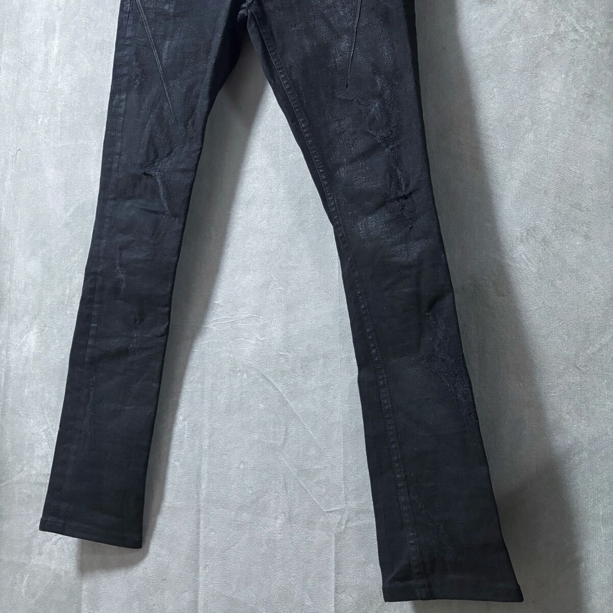 Fagassent damage skinny denim ファガッセン　グレー FAGASSENT - 《ラスト1点!!》-Gozilla BALL-BLOW Stretch Denim