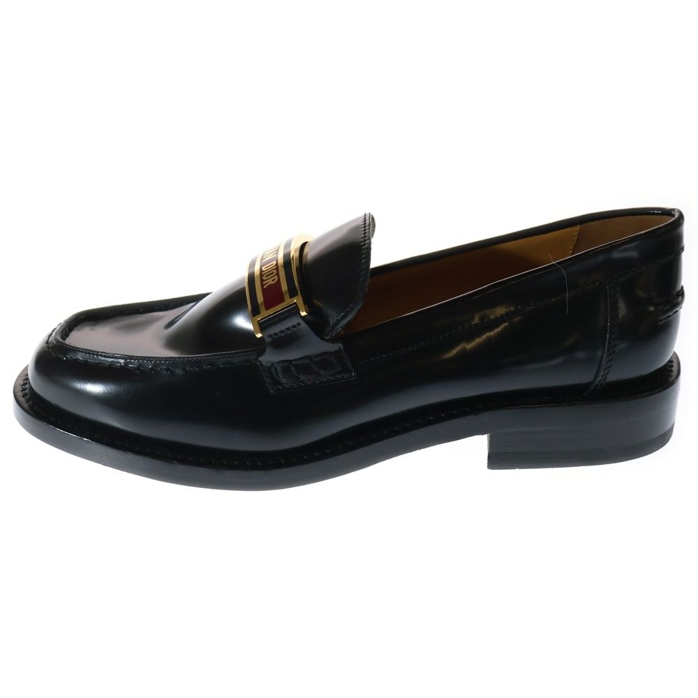 Christian Dior クリスチャンディオール メタルロゴプレート レザー ローカットシューズ ローファー ブラック