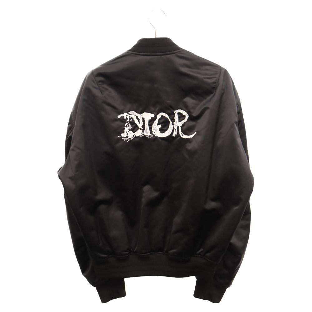 DIOR (ディオール) 21AW×PETER DOIG BACK LOGO EMBROIDERED BOMBER JACKET  143C432B5124×ピーター・ドイグ バックロゴ刺繍ナイロンボンバージャケット MA-1ブルゾン ネイビー - メルカリ