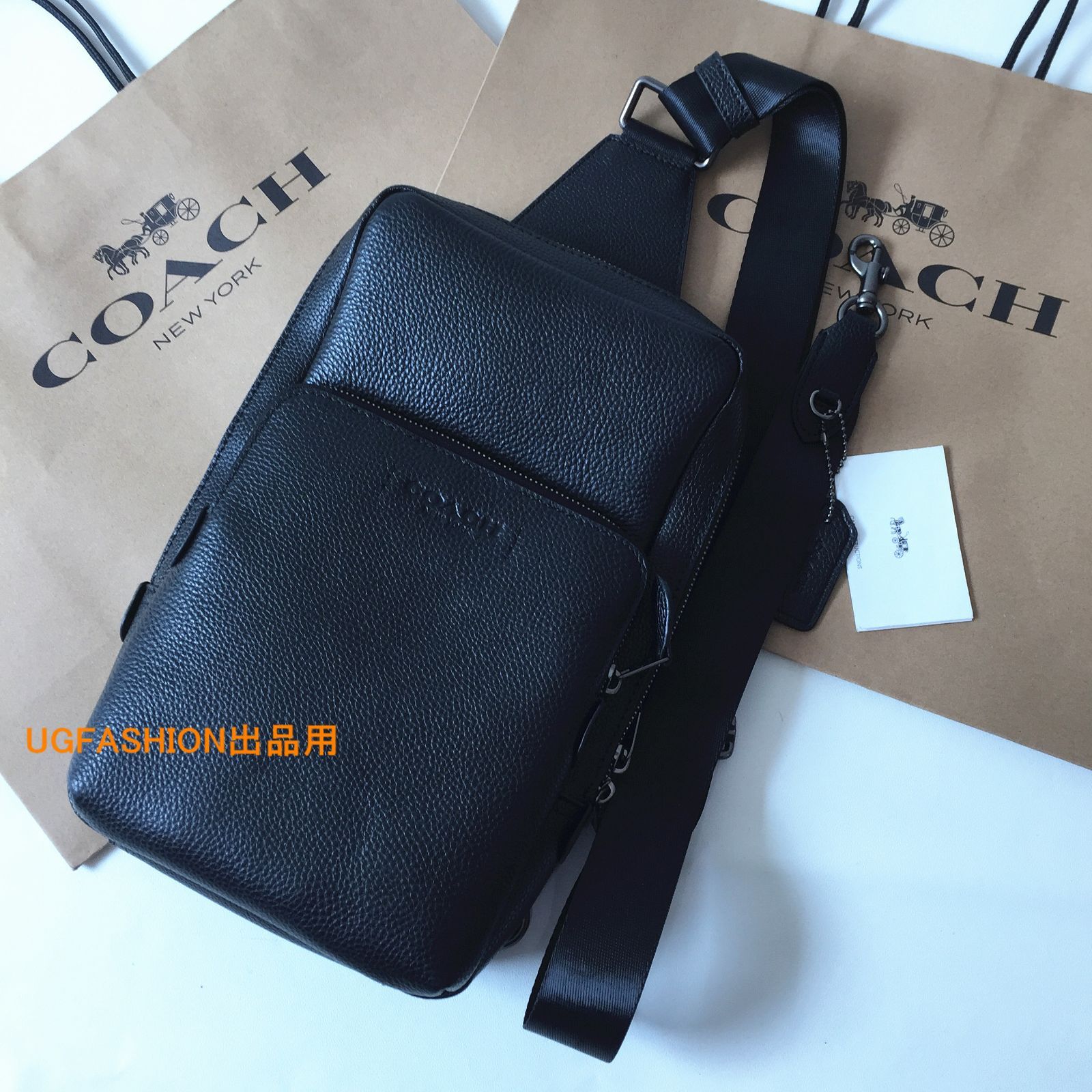 ＜コーチバッグ＞COACH/コーチバッグ ボディーバッグ C5331 ブラック クロスボディー ショルダーバッグ ゴッサムパック 斜めがけバッグ  アウトレット品 紙袋付属　新品未使用