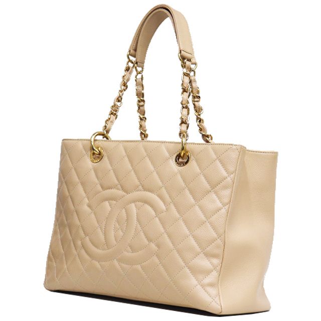 シャネル CHANEL GST チェーントートバッグ キャビアスキン ベージュ ゴールド金具 A50995 トートバッグ チェーントート バック ブランドトートバッグ レディース チェーントートバッグ チェーンバッグ 8160