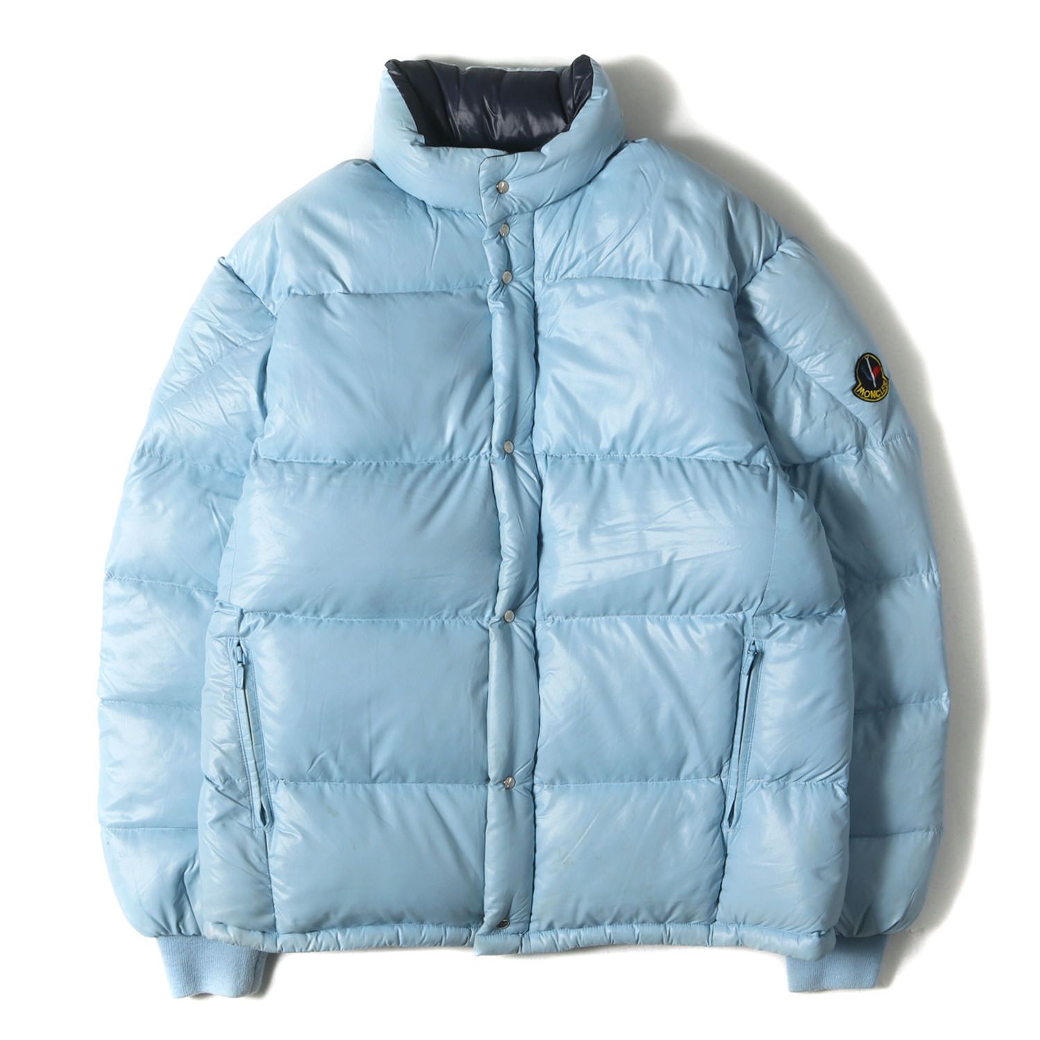 MONCLER モンクレール ジャケット 70s - 80s ハイネック ジップアップ ダウンジャケット (SMQ-290) / ski wear  MADE IN JAPAN ライトブルー サイズ:胸囲94 身長170 アウター ブルゾン【メンズ】 - メルカリ