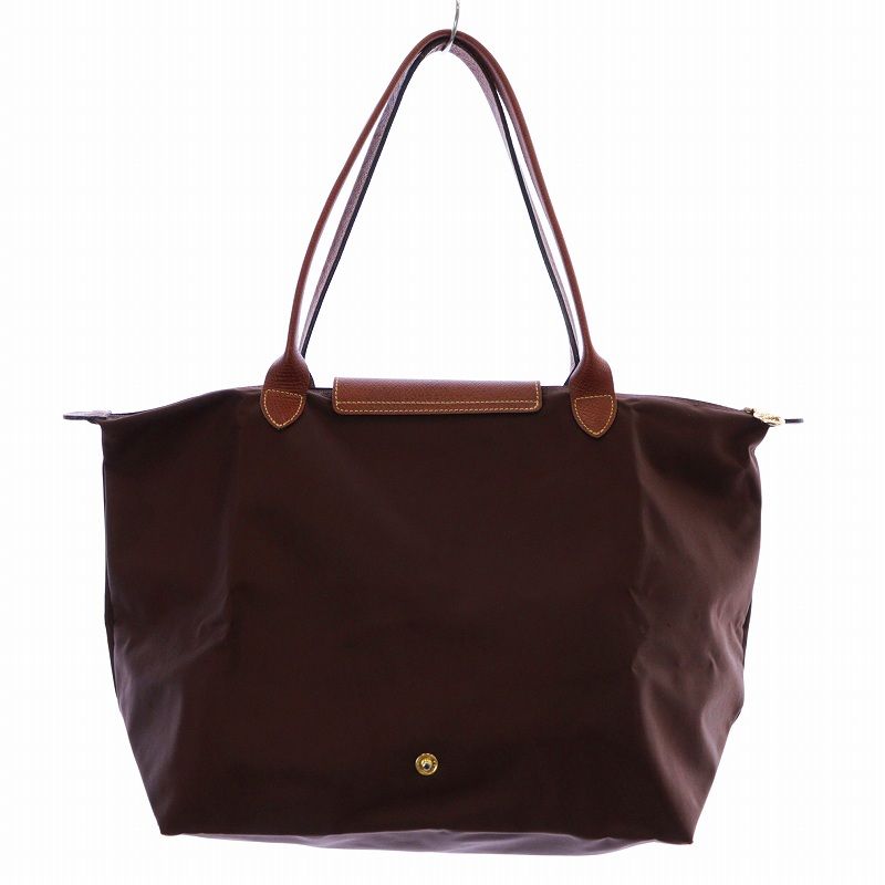 ロンシャン LONGCHAMP ル プリアージュ トートバッグ ハンドバッグ ナイロン レザー 茶 ブラウン 1899089203 /KU ●D