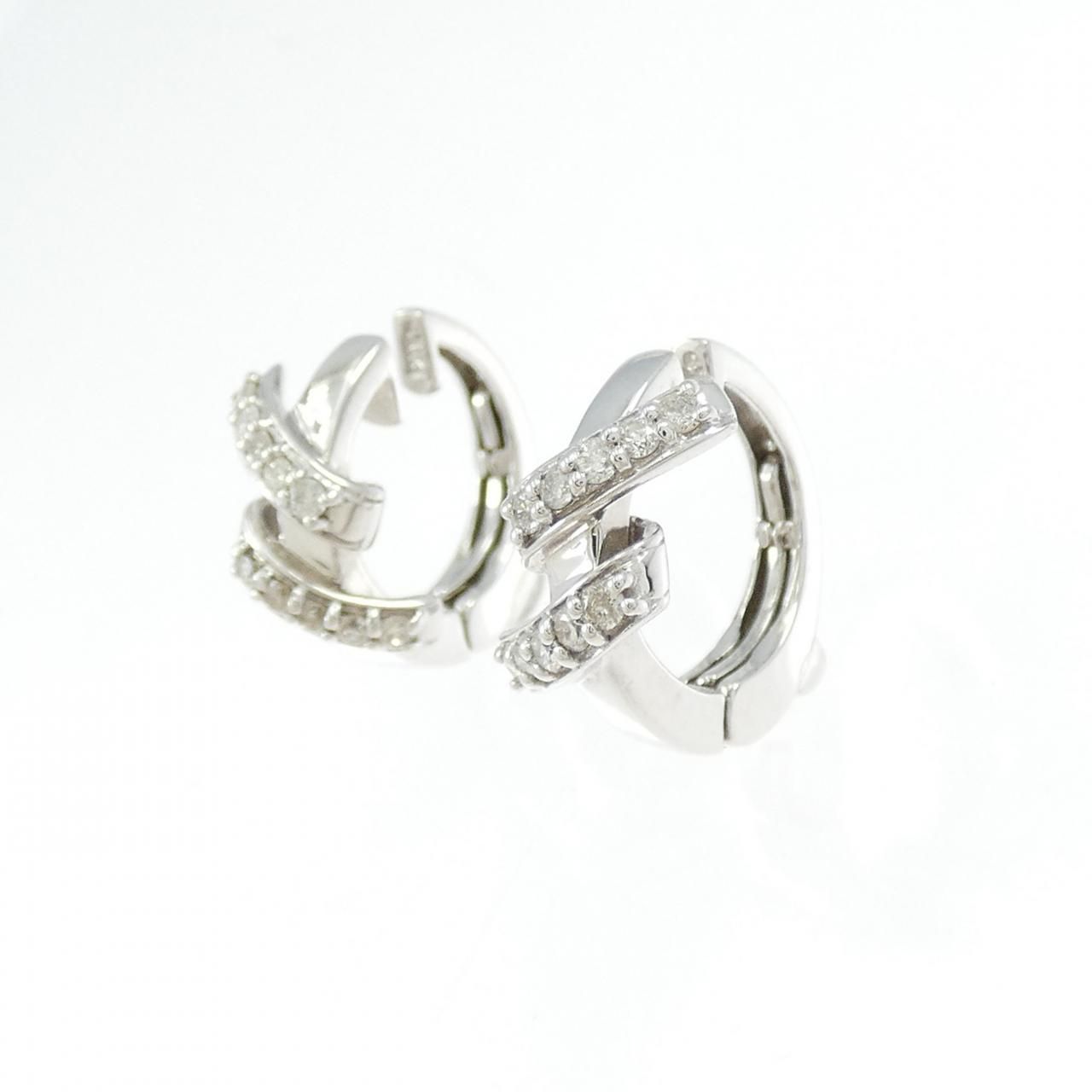 K18WG ダイヤモンド ピアス 0.44CT K18YG ダイヤモンド イヤリング