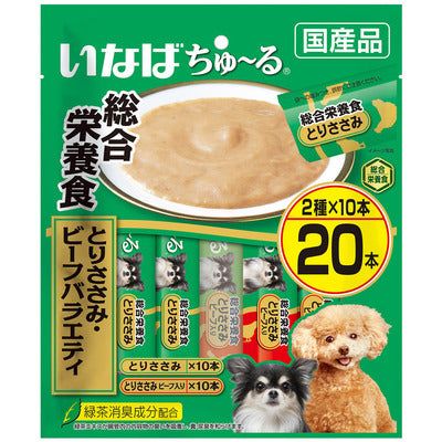 いなば ちゅーる 総合栄養食 とりささみ ビーフバラエティ 14g×20本入り 1ケース16袋