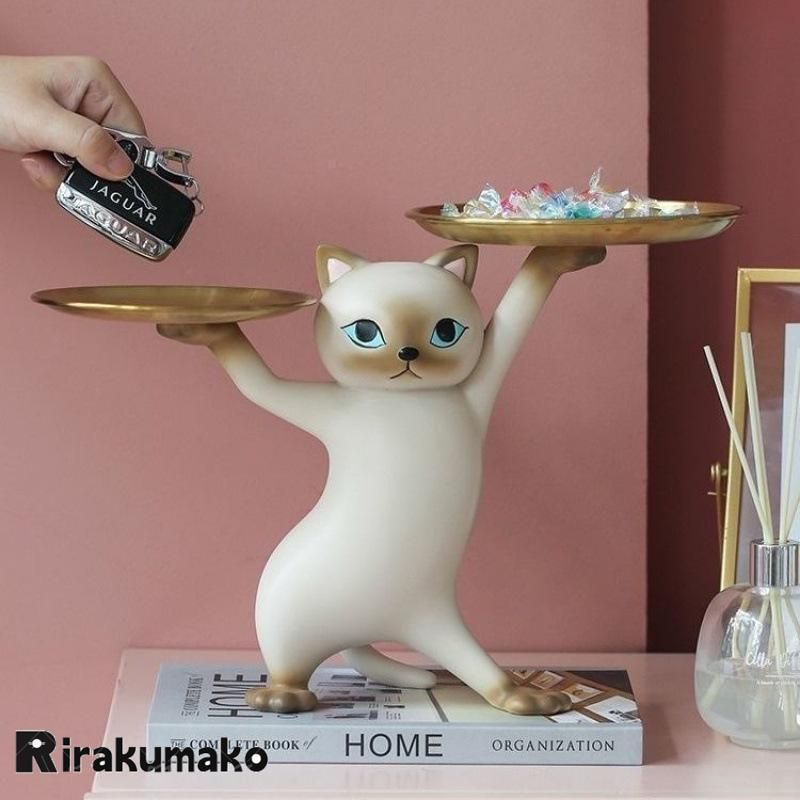 テーブル置物猫サイドテーブル高さ23cmミニテーブルネコちゃんCAT