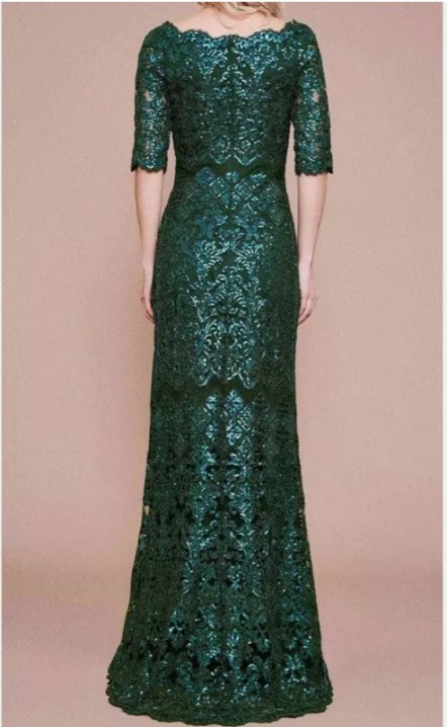 新品】タダシショウジ US0 美しいグリーンのロングレースドレス - メルカリ 