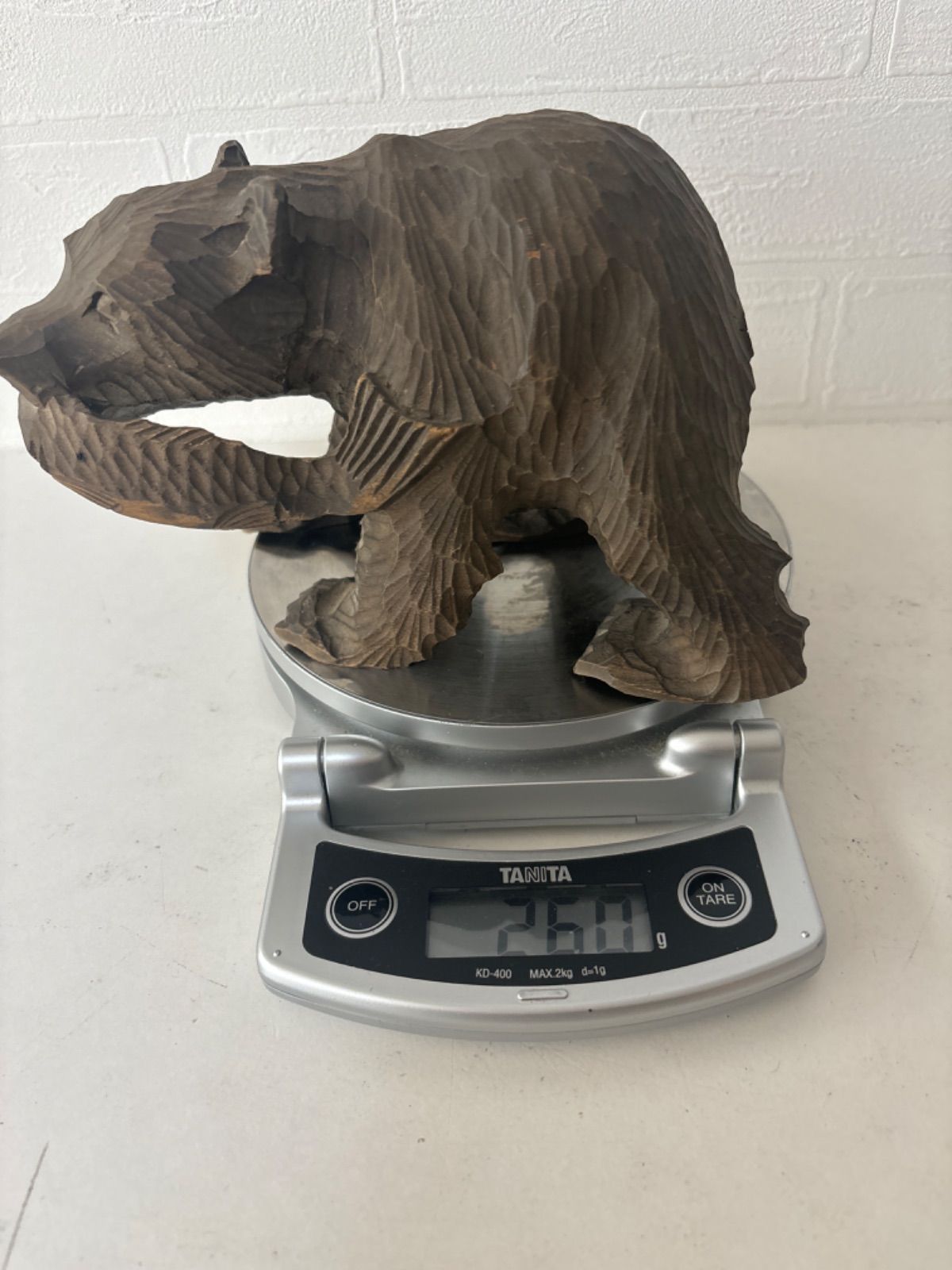 【匿名発送】木彫りの熊　親子熊　木工品　工芸品　置物　熊2匹　電話台　未使用 木彫り熊・親子熊・木製彫刻・置物・インテリア・No.240508-01