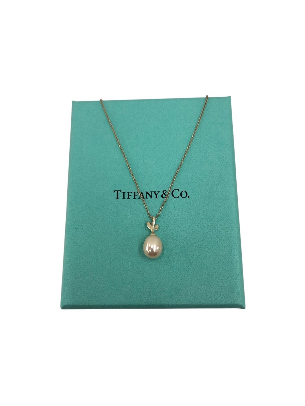 84.TIFFANY オリーブ リーフ パール ネックレス【店舗併売品】