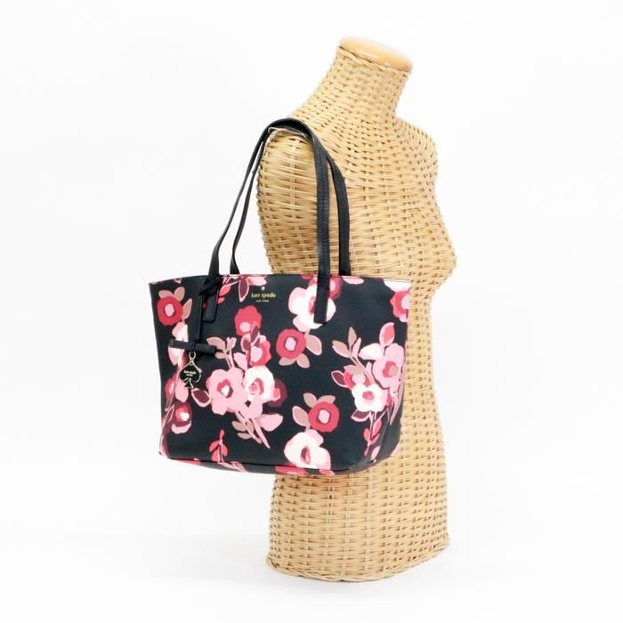 ケイトスペード Kate Spade トートバッグ レザー PVC フラワー