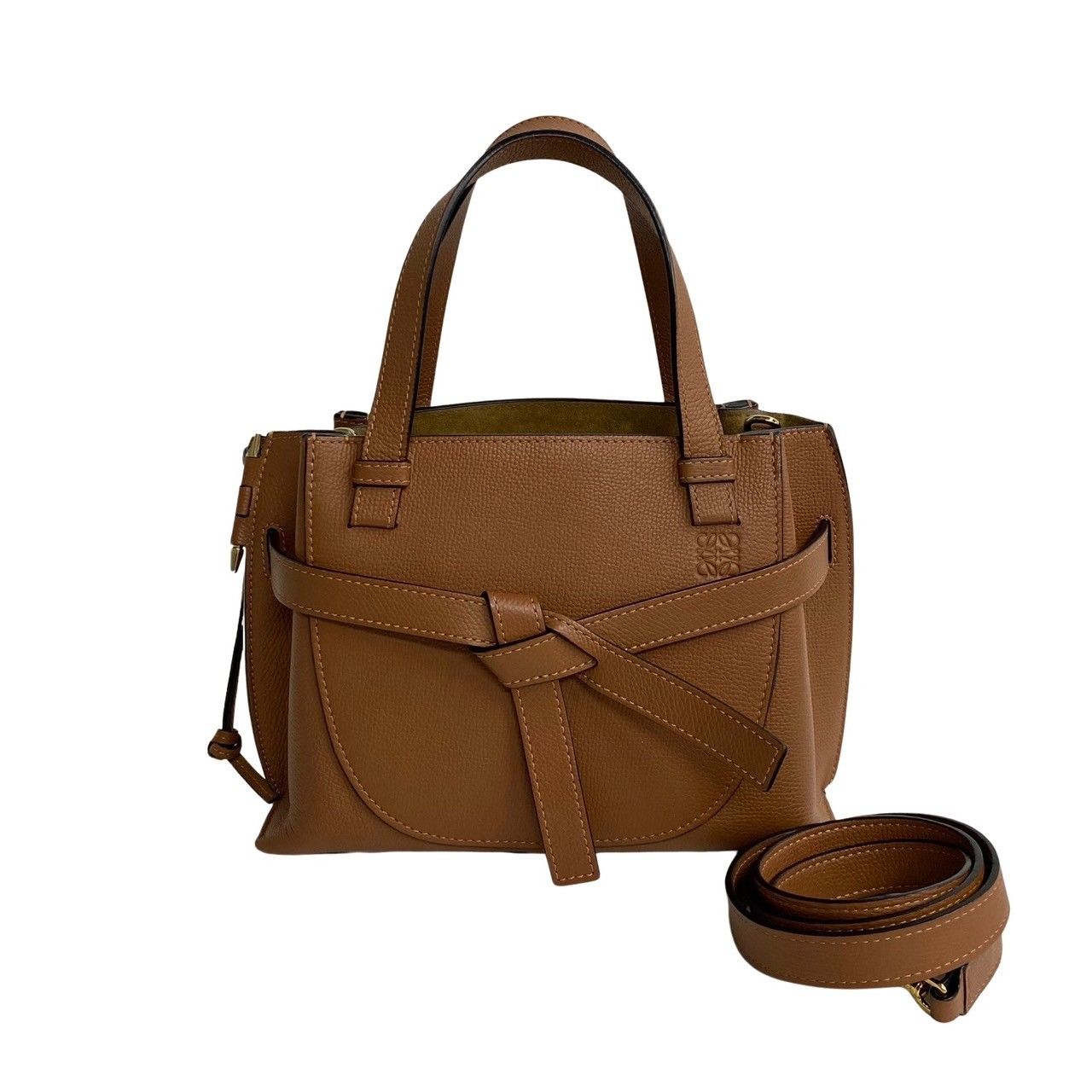 ほぼ未使用 袋付 LOEWE ロエベ ゲート トップハンドル ミニ レザー 本 