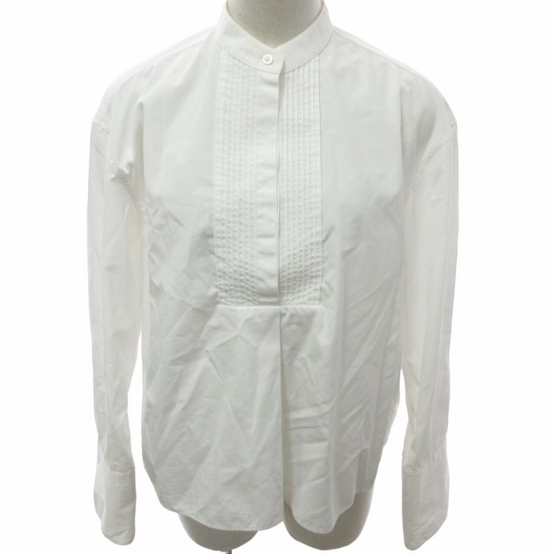 ジルサンダー JIL SANDER 美品 18SS 7DAYS SHIRTS THURSDAY セブンデイズシャツ ブラウス プリーツ 長袖  バンドカラー 白 ホワイト 34 約XSサイズ - メルカリ