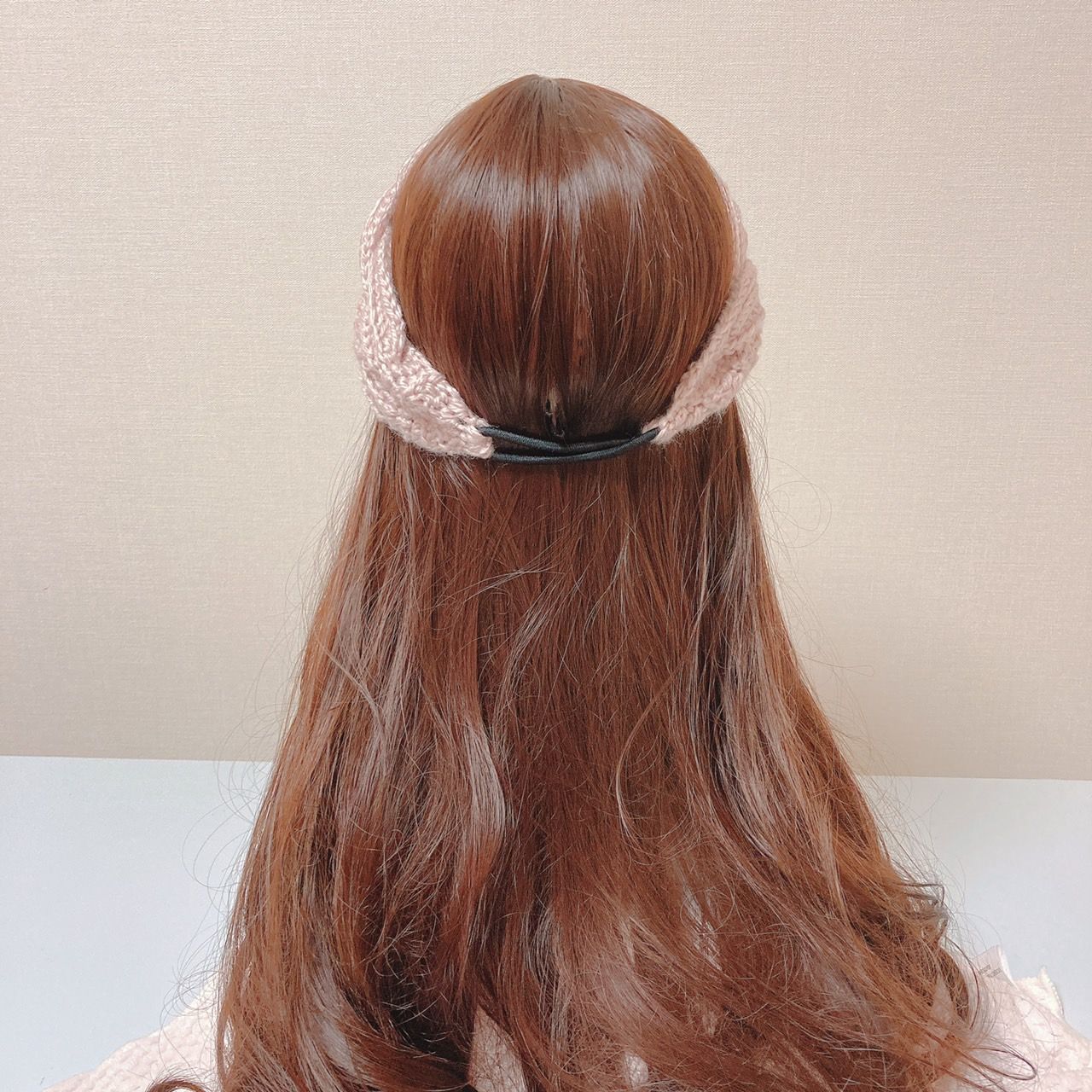 52 ヘアバンド ベージュ ハンドメイド ガーリー ヘアターバン