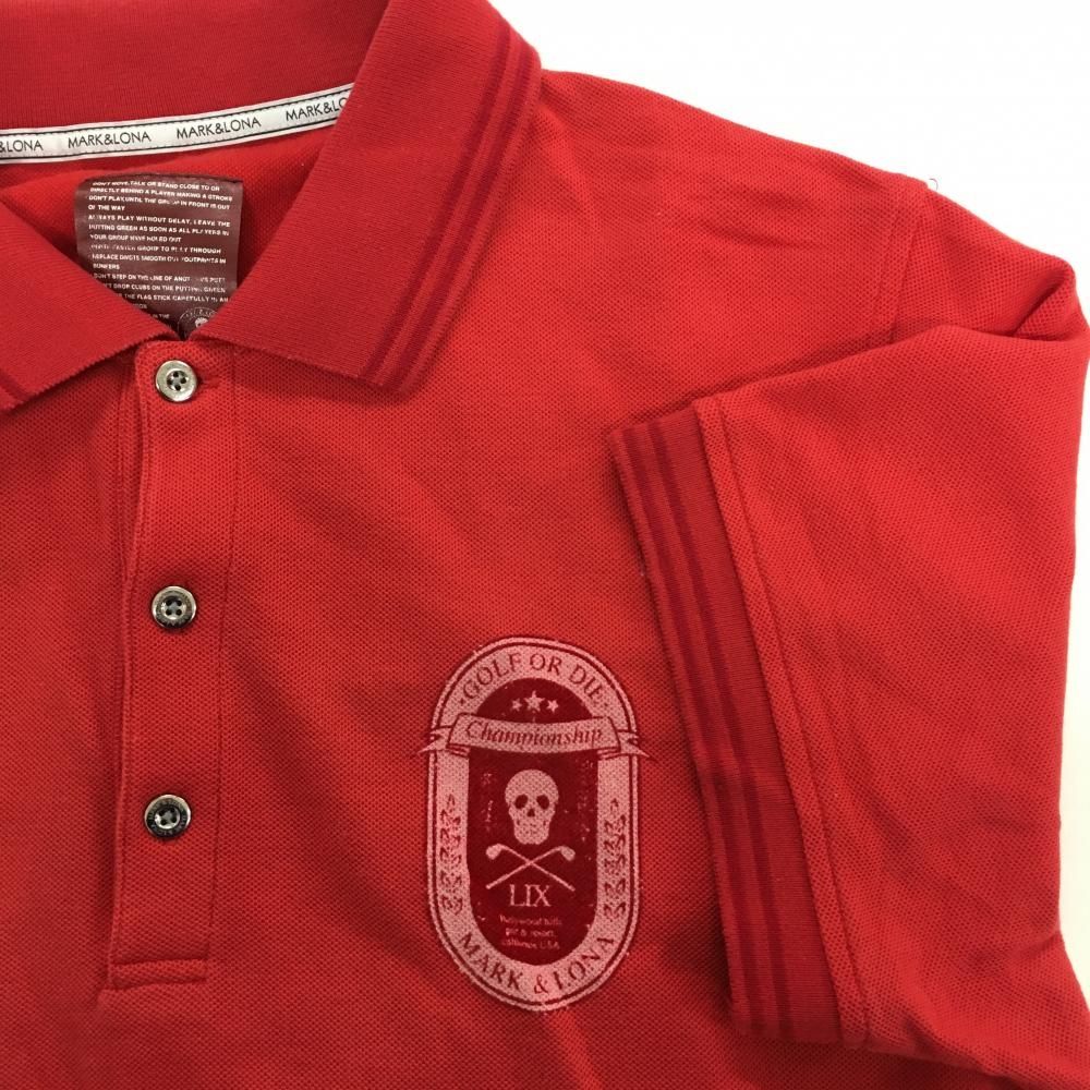 極美品 M相当 マークアンドロナ ポロシャツ スカル ドクロ 半袖 ゴルフ